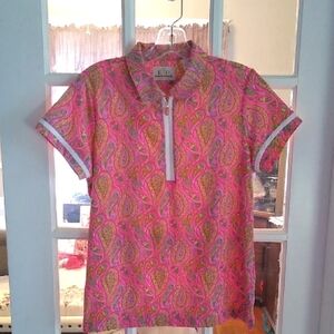 EP Pro -Pink Paisley Polo Shirt